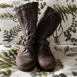 Grey Combat Style Boot